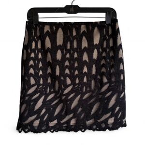 Benjamin Jay Black Lace Overlay Pencil Mini Skirt Size M
